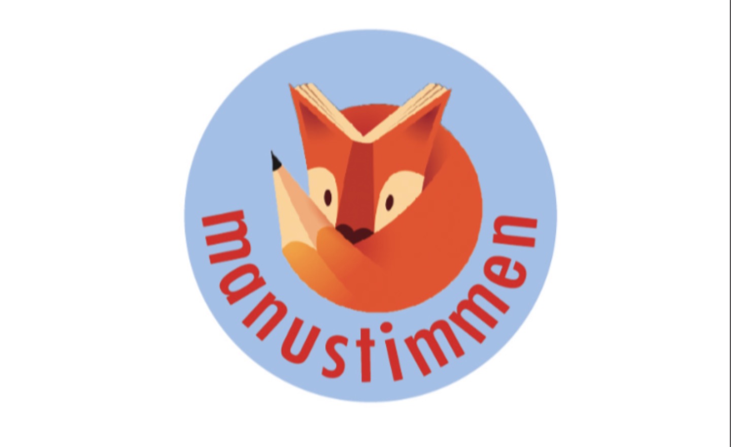 Räv med bok som huvud och penna som svans