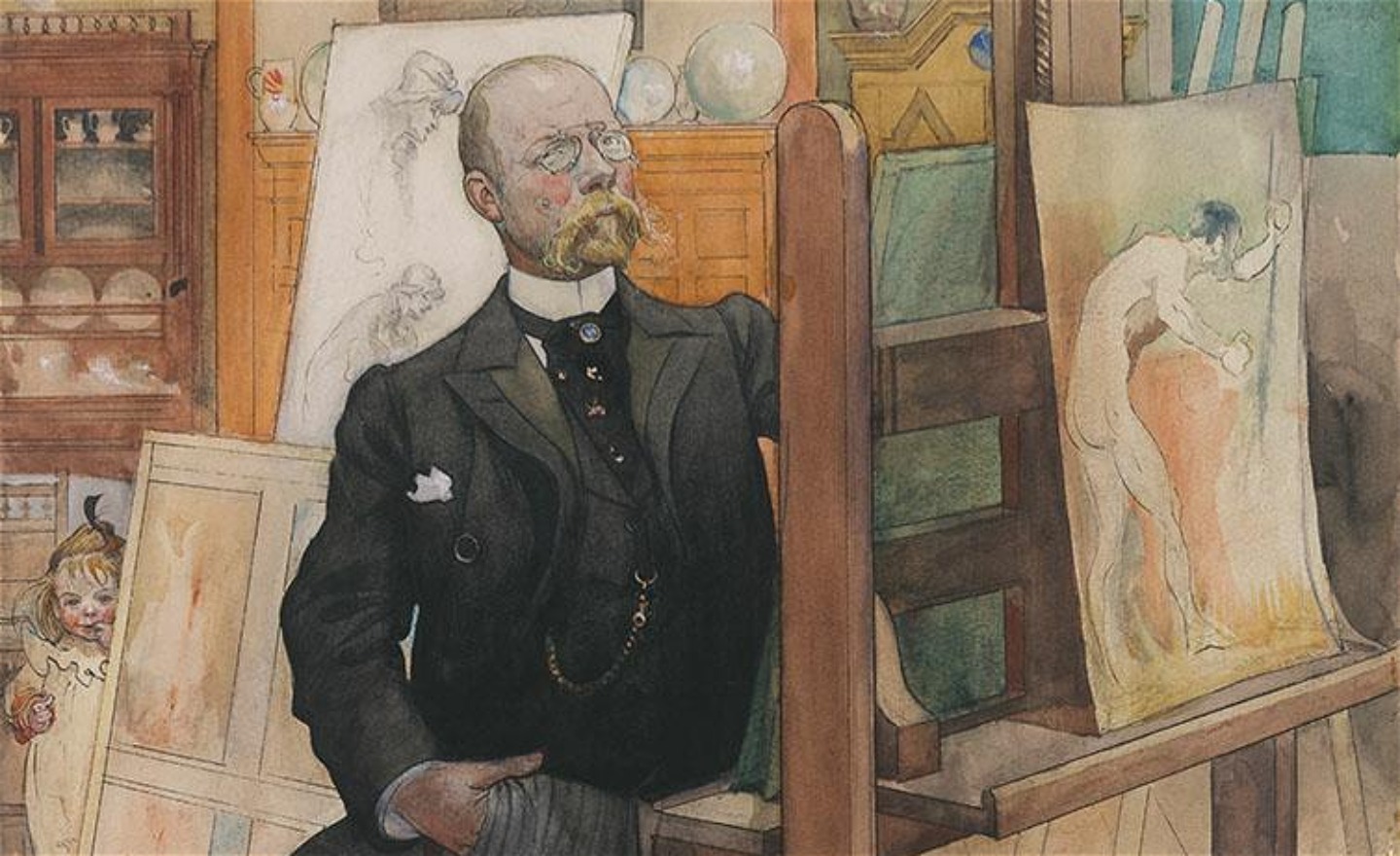 Carl Larsson (1853-1919), självporträtt. 1895