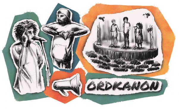 Ritade bilder på estradpoeter