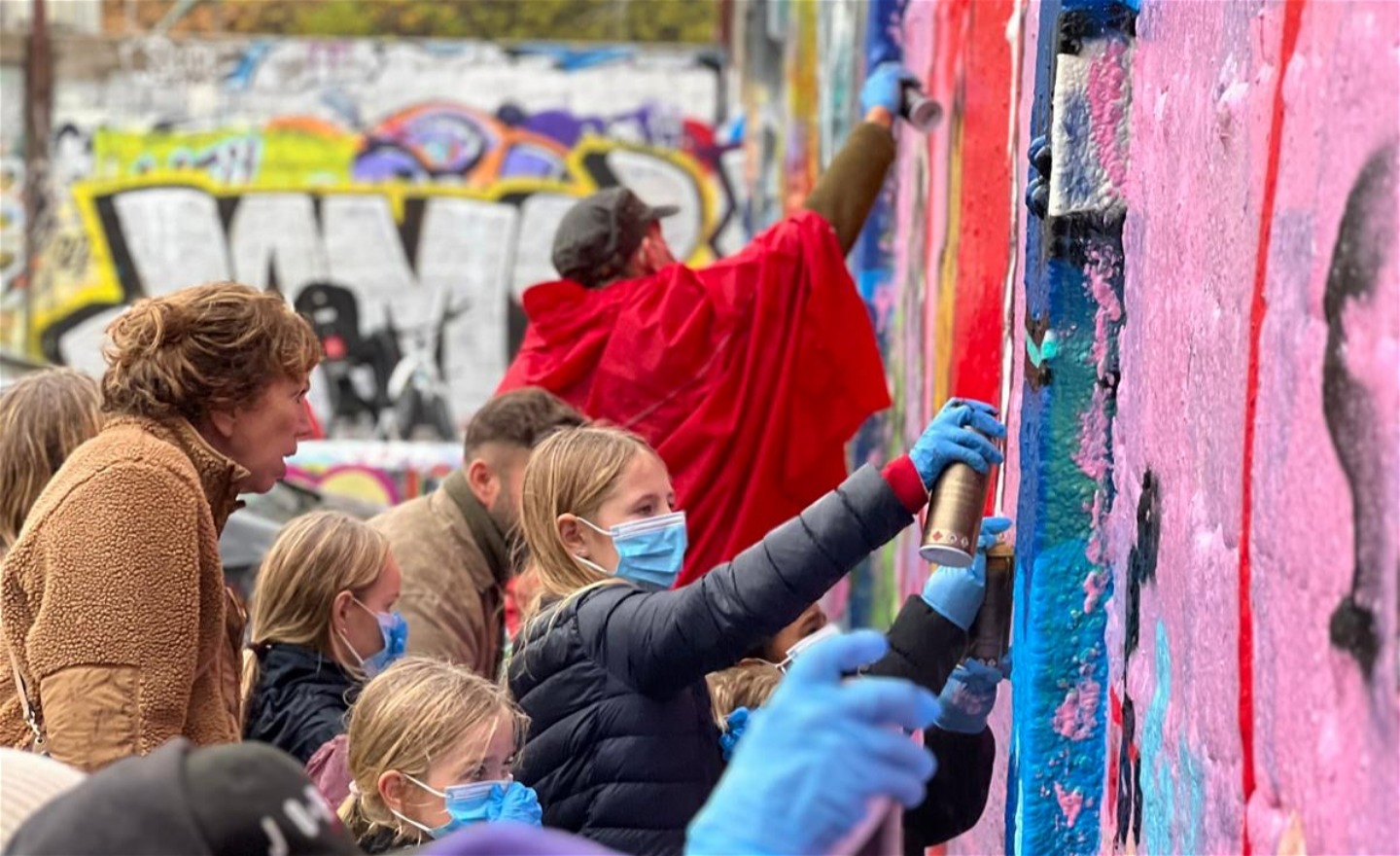 Graffiti workshop i Snösätra med skolelever