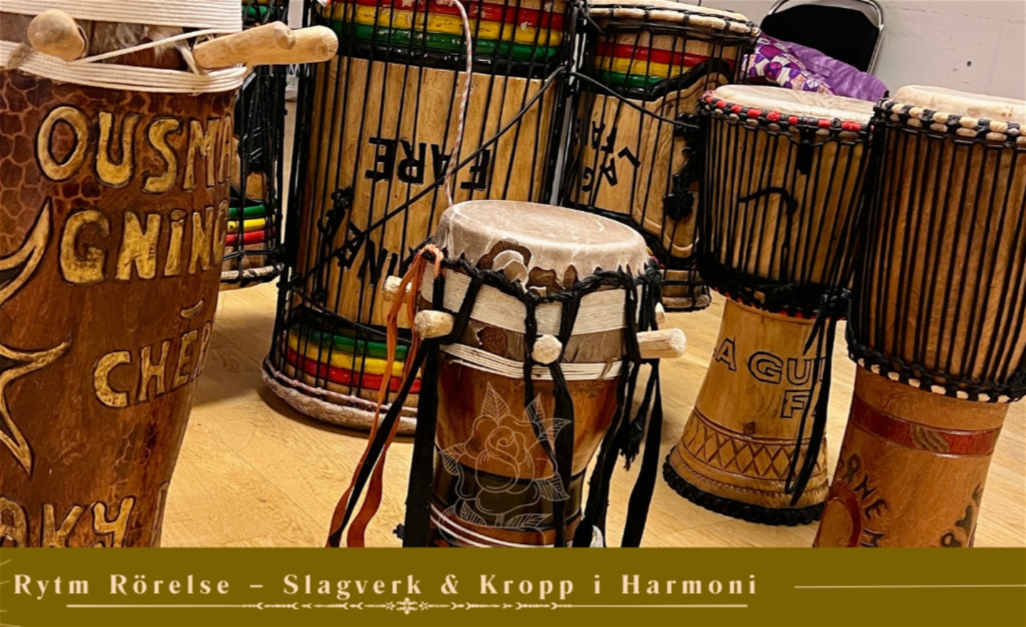 Olika slagverk västafrikansk slagverk. 