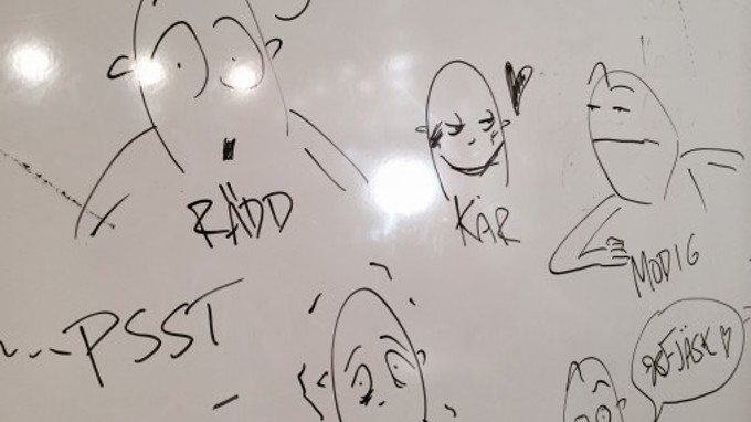 Ett foto på en whiteboard med anteckningar och bilder.