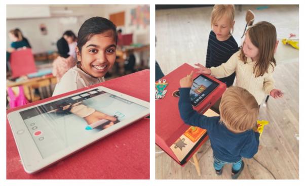 Barn som animerar på iPad