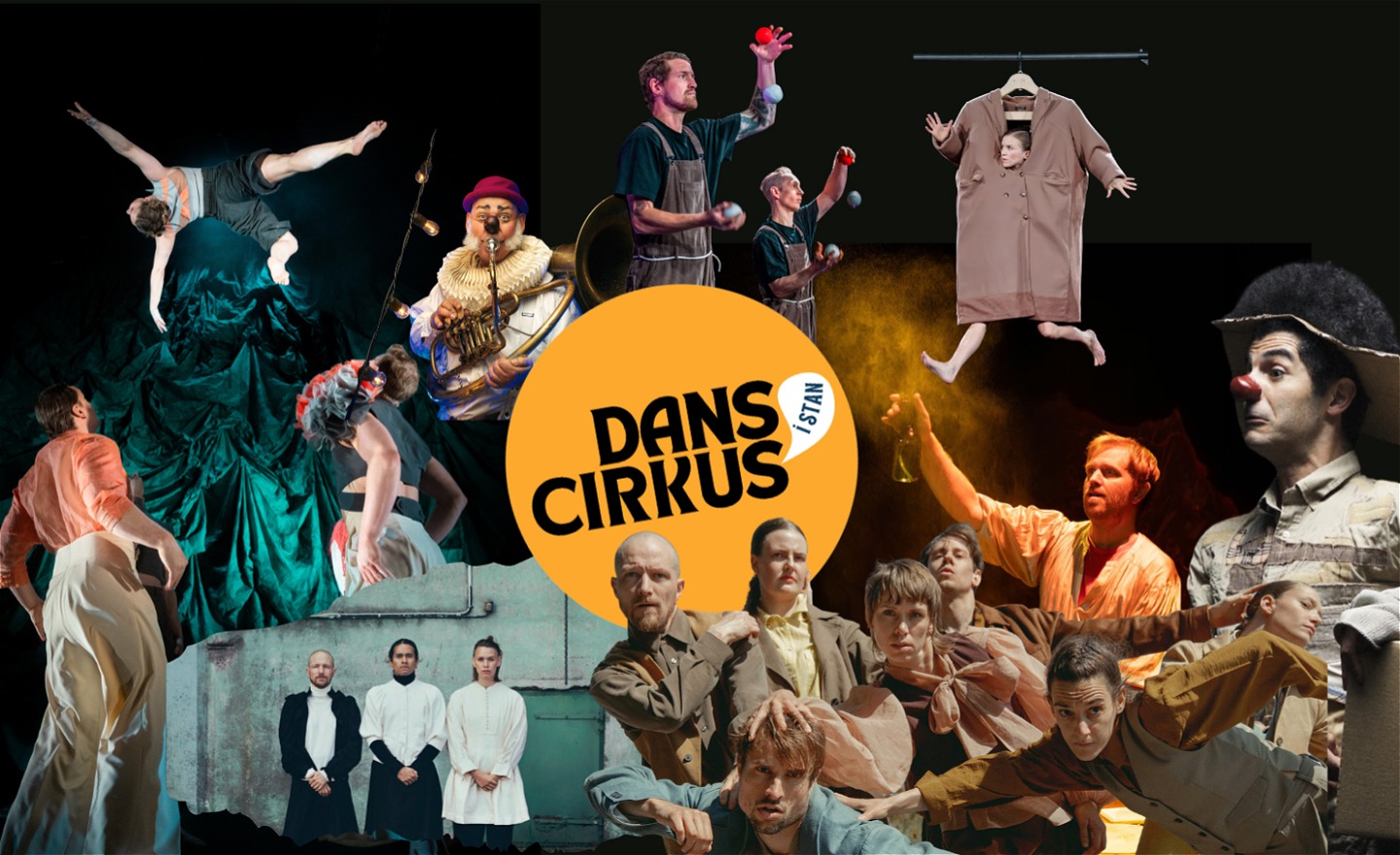 Kollage från dans- och cirkusföreställningar